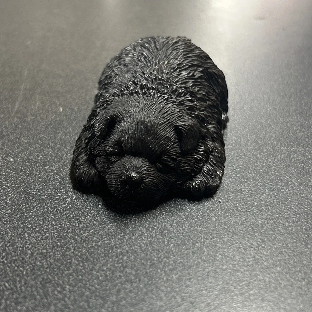 Vtg Sandicast Lil' Snoozers S48 Snuggles Black Fluff Dog Figurine